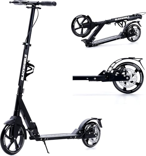Blackwheels Scooter Slide with Brake Disc, Scooter for Adults, Wheels 230 mm PU, Foldable City Scooter with TPR Handles, Kick Scooter Non-Slip Surface, Scooter up to 100 kg, Height Adjustable