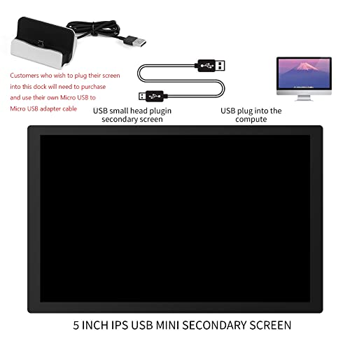 VENYAA 12,7 cm (5 ) IPS Monitor Bildschirm Computer Sekundärbildschirm Monitor Bildschirm für AIDA64 Base USB Kabel – Bild 4