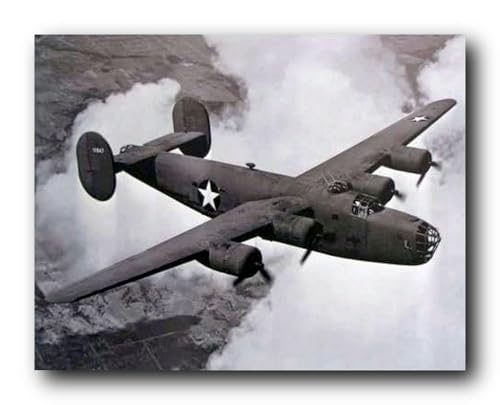 B-24 Liberator WWII Vintage Military Airplane Aviation Art Print Poster (16x20)