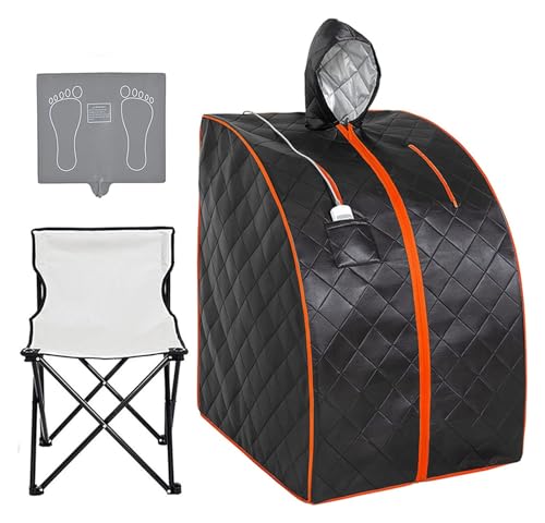 Sauna en casa, Sauna de infrarrojos Personal for el hogar, tienda de campaña de Spa de Sauna portátil con sombrero, silla mejorada, almohadilla de pie calefactora for relajación, desintoxicación, Spa