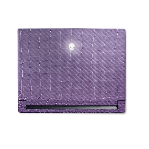 Image of MightySkins Carbon Fiber Skin Compatible with Alienware M18 R1 (2023) Full Wrap Kit - Purple Gator Skin | Protective, Durable Textured Carbon Fiber Finish | Easy to Apply | Made in The USA
