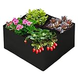 1 Paquete de Bolsas de Cultivo de Tela Flores, Maceta de Tela Cultivo de Patatas, Bolsas de Cultivo Huerto Urbano Grande, Camas elevadas rectangulares para jardín para Plantas de jardín 60x60x30cm