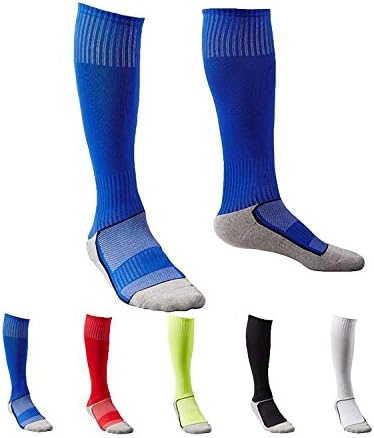 5 Pair Childrens/Kids Boys Long Athletic Football / Soccer SocksSport Tube SocksOver the Knee High Cotton Socks, One Size, Multi Colors
