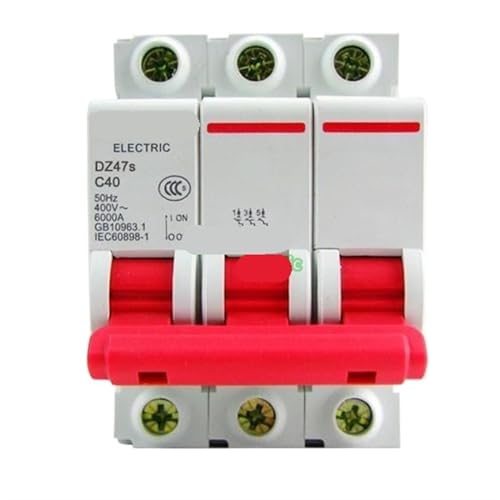 Disjoncteur miniature 40A 3P triphasé courbe C 6KA DZ47S MCB rail DIN