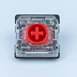 GATERON KS-33 Low Profile Red Silent 2.0 Keyboard Switches, Linear 45gf 3 Pin SMD LED Factory Pre-lubed for MX Mechanical Keyboard (110)