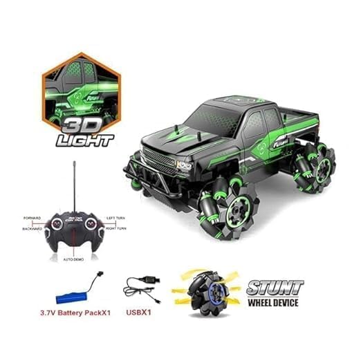 Image of RC Tornado 3D Hummeer Racing Car 360 Degree Off Road Monster Truck Rock Vehicles Stunt Movement Tornado with 2.4ghz Remote Control Light for Kids, Multicolor