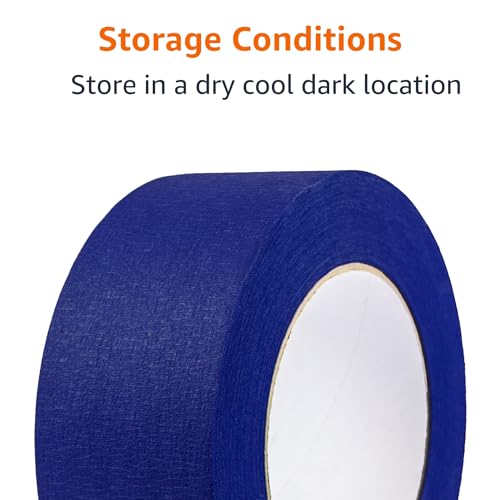 Image of Amazon Basics Blue Painters Tape, Protects Surfaces, Removes Easily, No Residue, 1.88 inch x 60-Yard, 6 Rolls