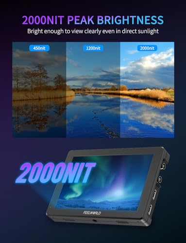 Image of FEELWORLD T7SPRO 3G-SDI 2000Nit Aluminium Camera Field Monitor 7 Inch 1920x1200 IPS DLSR Video Monitor with 4K HDMI in /Out 3D LUTs Waveform 9:16 Marker F750 4400mAh Battery Hot Shoe Mount and Bag