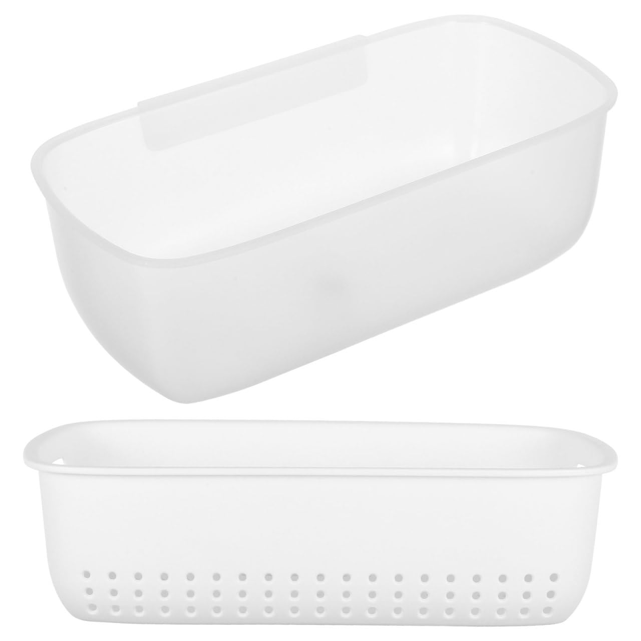 POPETPOP Double Layer Colander Basket Reusable Kitchen Basket with Detachable Strainer Wall Mount Drain for Fruit and Vegetable Washing Sink Draining Storage Holder