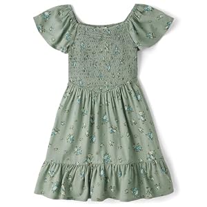 The Children’s Place girls Floral Smocked Babydoll Dress