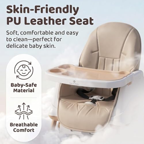 Image of StarAndDaisy High Chair for Baby /Baby Feeding Chair for 0 to 5 Years with 4 in-1 Multifunctions /High Chair with Wheels, Height Adjustable, Detachable Tray & 3-Point Safety Belt