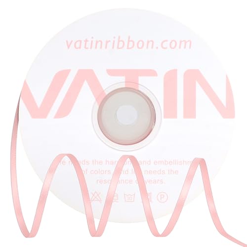 VATIN Rose Gold Satin Ribbon 1/8 Inch x 100 Yards for Gift Wrapping
