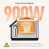 Smart Toaster 2 Slice Wide Slot LCD Touch Screen, Stainless Steel Toaster with Memory Function, 10 Bread Types & 6 Shade Settings, Fast Even Toast, Removable Crumb Tray, 900W