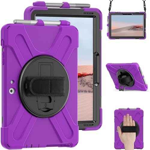 Compatible con Microsoft Surface Go 3 2021/Surface Go 2 2020/Surface Go 2018/Surface Go 4, funda de protección contra caídas a prueba de golpes con soporte para bolígrafo, funda protectora con correa