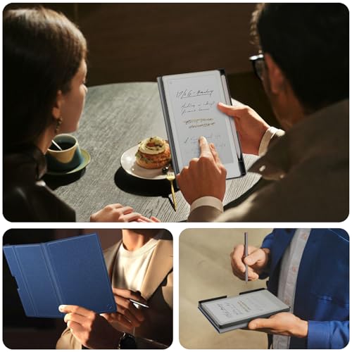 Fintie Case for 7.3" Remarkable Paper Pro Move 2025, [Built-in Pen Holder] PU Leather Hard Back Shell Flip Standing Cover Auto Wake/Sleep with Card Slot, Navy by FINTIE - Image 6