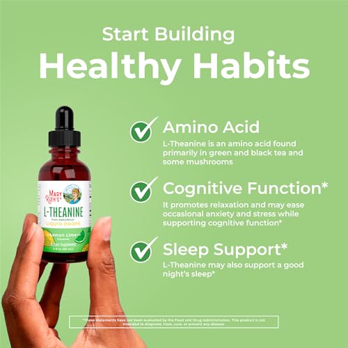 Image of MARYRUTH'S L Theanine 200mg Liquid Drops | Mood Support for Adults & Kids | Focus Supplement | Natural Sleep Support | Vegan | Non-GMO | Gluten Free | 30 Servings (Pack of 2)