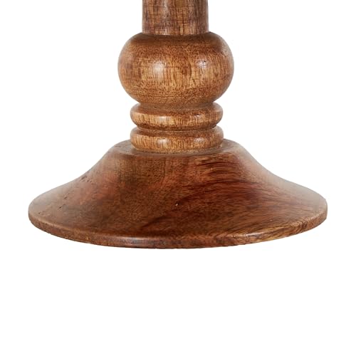 Deco 79 Mango Wood Cake Stand with Wood Base, 10" x 10" x 5", White by Deco 79 - Image 5