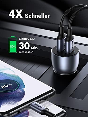 Kfz-Ladegerät Ugreen Zigarettenanzünder mit USB QC 3.0 und 1m Kabel