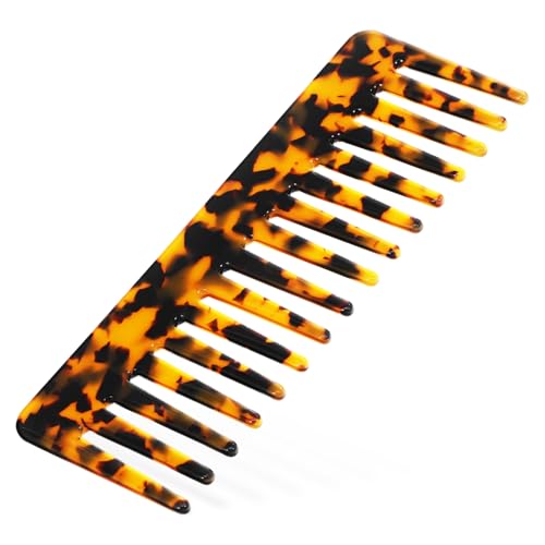 MAGICLULU Peine Antiestático Cabello De Acetato 1 (color Carey) Peine De Dientes Anchos Para Desenredar Cabello Rizado y Mojado Adecuado Para Hombres y Mujeres Diario y Profesional