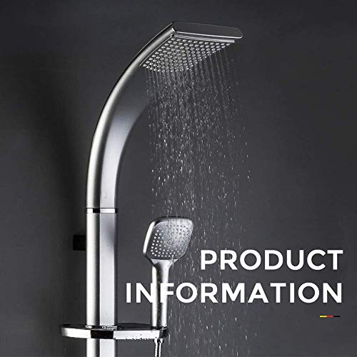 Ensemble de robinet de douche noir avec pommeau de douche mural - 5