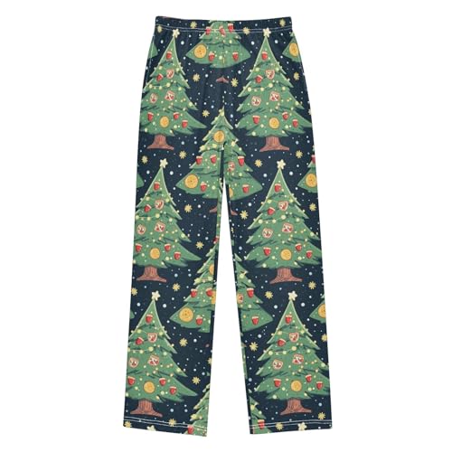 visesunny Boys' Pants Christmas Tree with Light Star Jogger Pants Elastic Waist Long Bottoms Trousers with Pockets