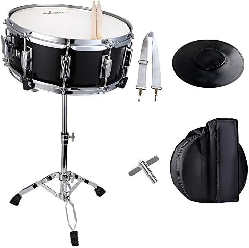 ADM 14"X 5.5" Student Snare Drum Set, Kids Snare Drum Beginner Kit with Stand, Drum Mute Pad, Strap, Drum Sticks, Drum Keys