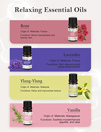 Ankrs Mountain Smart Aroma Diffuser (Black Walnut) With Natural Pure Essential Oil Set Of 10 #TOP6