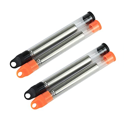 LONLEA Tubo de bombero, fuelle de bolsillo de acero inoxidable, tubo de fuego retráctil, adecuado para supervivencia al aire libre, camping, barbacoa, picnic, 4 piezas Cover