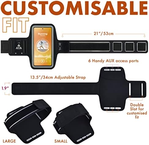 Running Armband for Samsung S22+ / S21+ / S20+ Non-Slip Sweat-proof Sports Phone Holder with Key/Headphone slots Phones up to 6.8 S10 / S9 Plus