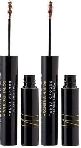 Arches & Halos Microfiber Tinted Brow Mousse - Shape and Define - For Full, Fluffy, Natural Looking Brows - Vegan and Cruelty Free Makeup - Sunny Blonde, 0.11 oz (Pack of 2)