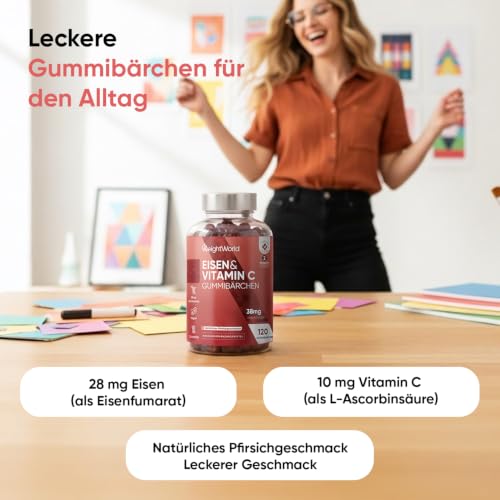 WeightWorld Eisen & Vitamin C Gummibärchen - 2 Monate Vorrat - 120 Gummies – Ansicht 2