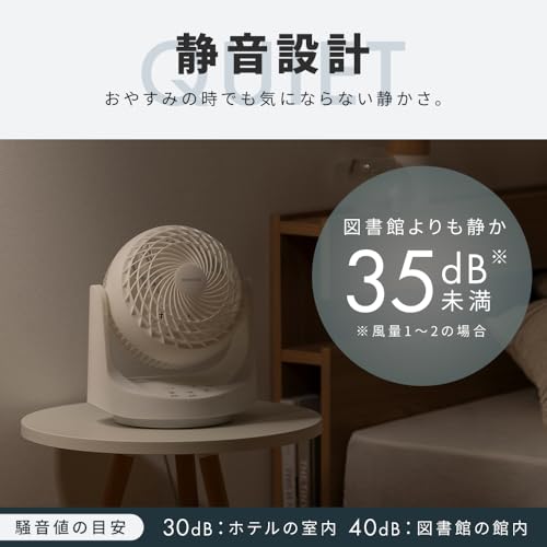 アイリスオーヤマ サーキュレーター DCモーター 10畳 左右首振り お手入れ簡単 静音 扇風機 パワフル送風 コンパクト 全分解 マカロン ホワイト PCF-MKD15EC-W