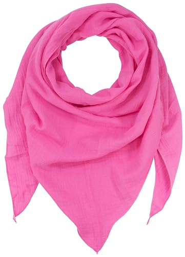 fashionchimp BASIC-Dreieckstuch in Uni-Farben aus 100% Baumwolle Dreieck Musselin-Schal leichtes Tuch für Damen und Herren (Candy)