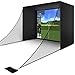 Sturdum Golf Simulator Enclosure Kit with HD Impact Screen 8.4x8.4ft, New Upgrade Light-Blocking Barrier and Frame, Indoor Home Golf Sim Training Cage Compatible with Launch Monitors