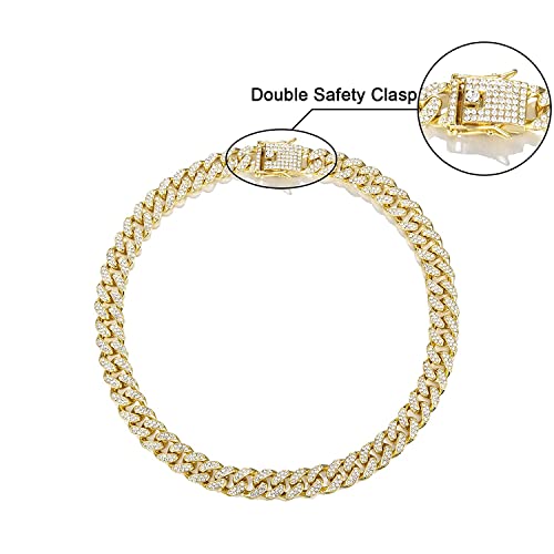 Fashion Frill Stylish MC Stan Gold Chain For Men Boys AAA CZ Studded Cuban Link Chain Necklace Golden Chain For Men Boys Love Gifts Chains Jewellery, 22, Metal, Cubic Zirconnia