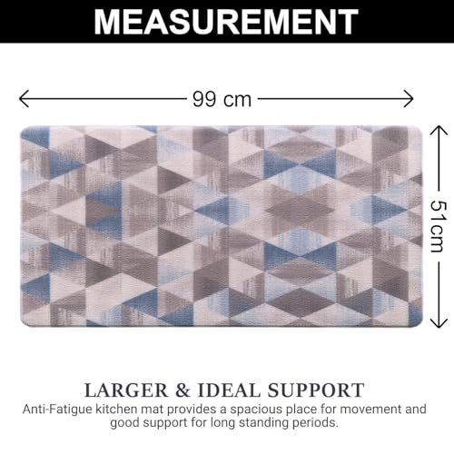Image of Luxe Home Cuba PVC Door Mats Loop Utillity Anti Fatigue - Square - Cushioned, Non Slip, Washable - Indoor Outdoor Mats for Home, Kitchen, Garage More (51x99 cm)