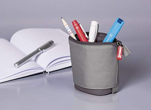 Brunnen 104903080 etui i pojemnik na długopisy 18 x 8 cm, po złożeniu 12 cm, szare