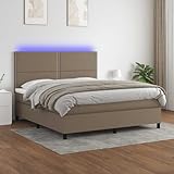 Cet ensemble lit complet moderne comprend un sommier à lattes tapissé de tissu taupe respirant 180x200 cm et un matelas à ressorts ensachés, offrant un soutien durable et un sommeil réparateur pour votre chambre à coucher.