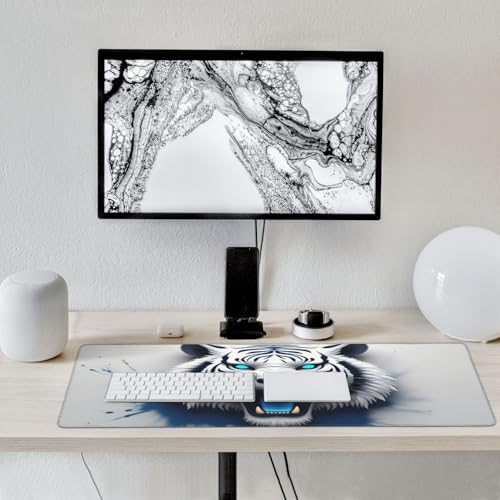 Tapis de souris de jeu haute précision tigre bleu aux bords cousus