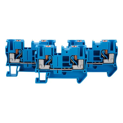 Conectores PT-6 de carril Din azul de 10 uds con resorte de empuje para conductor de cable 6