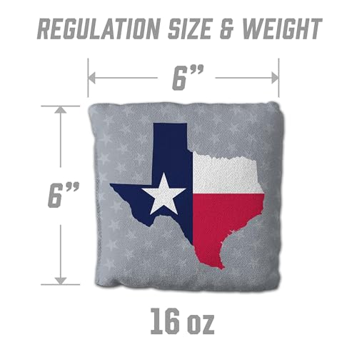 YouTheFan State of Texas Set of 4 Cornhole Bags - All Weather Regulation 6” x 6” Size - 16oz Weight - Designed in USA by YouTheFan - Image 3