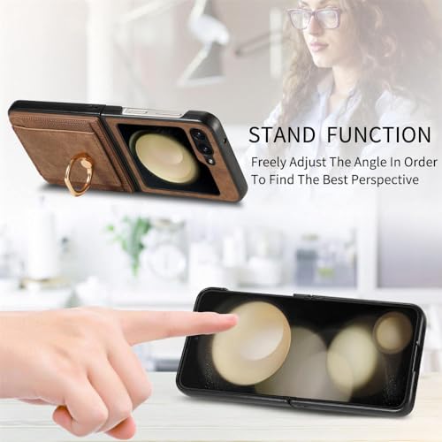 Étui portefeuille pliable en cuir pour protéger le Samsung Z Flip 5