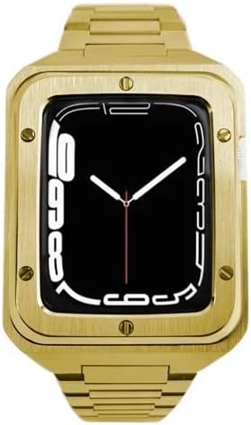 44mm Stainless Steel Modification Kit for Apple Watch Band 45mm Mod Kit Metal Case Strap for IWatch Series 8 7 SE 6 5 4 with Tools (Color : G, Size : 45mm for 8/7)