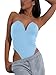 LYANER Women’s Sexy Sweetheart Neck Sleeveless Tube Tops Strapless Bustier Corset Bodysuit Top Azure X-Small