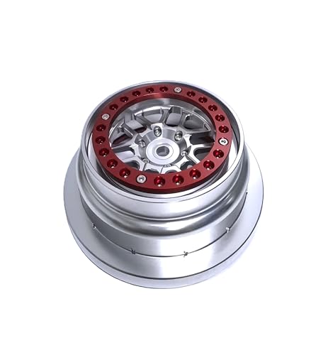 KEBEILEE CNC Aluminum beadlock wheel For UDR 1:7 1pcs (silver+red)