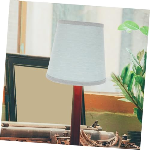 Pantalla lámpara de tela azul con difusor de luz y protector de bombilla 3