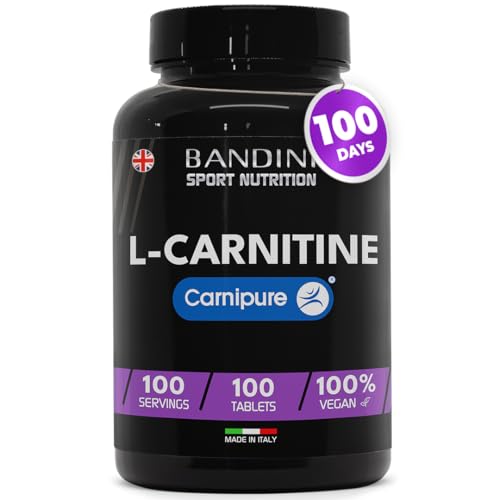 Bandini® L-CARNITINE Carnipure® | 100 Vegan Tablets 100 Days | High Strength L Carnitine Tartrate Supplement | Reduces Tiredness & Fatigue | Energy & Metabolism Support | Pre-Workout Formula 1000mg