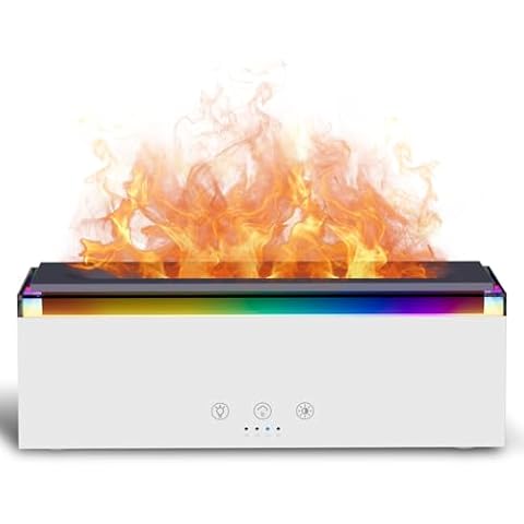 Katusie Aromatherapy Essential Oil Diffuser for Home: Mist Aroma - Flame 17 Modes RGB Ambient Lights 200ml Touch Button for Large Room Cover