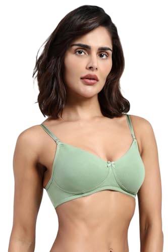 Image of Van Heusen Women's Everyday Cotton Bra|Medium Coverage|Non Padded|Non Wired|Seamless Moulded Cups|Anti Bacterial Tech| Keeps you Fresh|Sweat Absorbent|No Slip Soft Straps|Detachable Straps|Style 11001