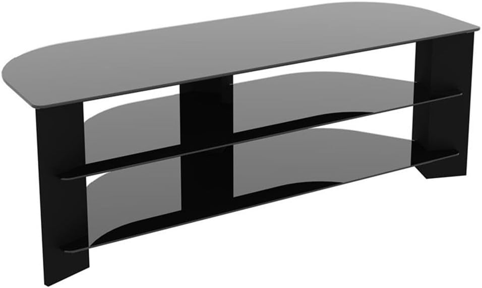 AVF FS1300VARBB-A Varano TV Stand with Black Glass Shelves, and Black Wood Legs. Fits Most (not All) TVs in These Sizes: 30", 32", 37", 39" 40" 42" 46", 47" 49", 50", 52", 55", 60”, 65".